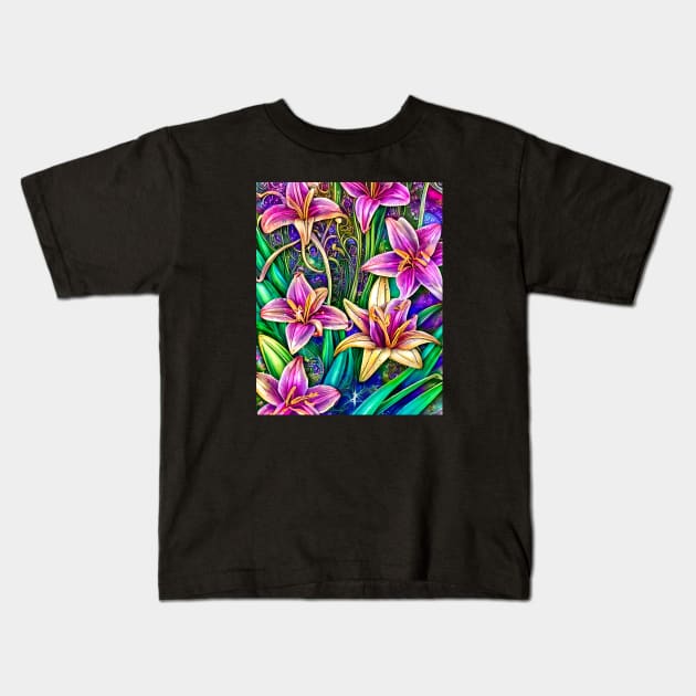 Fantasy Garden Kids T-Shirt by AnnieDreams